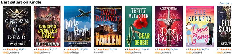Best sellers on Kindle