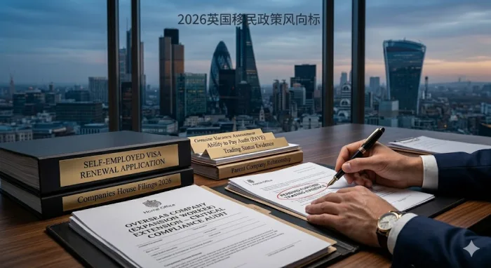 2026年英国自雇移民与海外公司代表签证续签坑点及合规性风险测评审查封面图