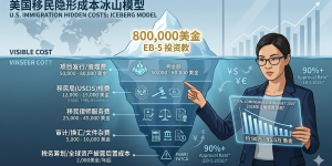 2026年美国移民费用隐形成本冰山模型图：除了80万美金投资款，你还需要准备多少钱？