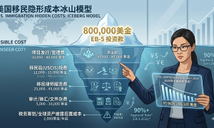 2026年美国移民费用隐形成本冰山模型图：除了80万美金投资款，你还需要准备多少钱？